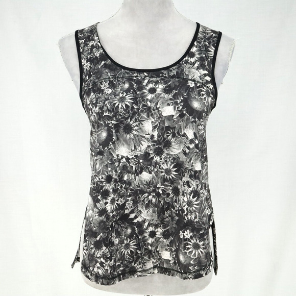 Lululemon Tank Top Womens XS Gray Black Print Sculpt II Mesh Exercise Yoga - Picture 1 of 12